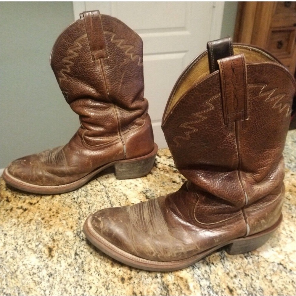 Ariat 33627 Men's 8.5 D Brown Leather Round Toe Western Cowboy Ride Work Boots